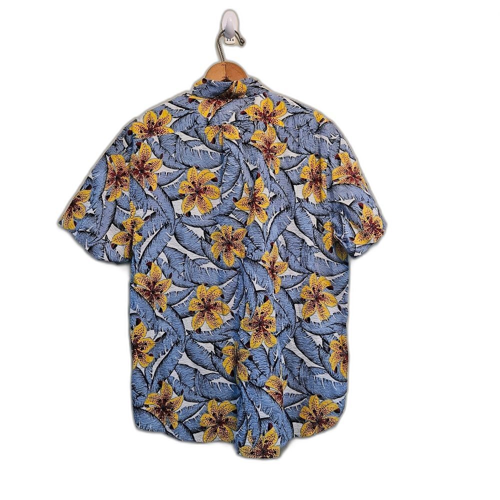 J.Crew 1/4 Button Shirt Re-Imagined Seersucker Floral Hawaiian Classic Men Sz L - Picture 2 of 11
